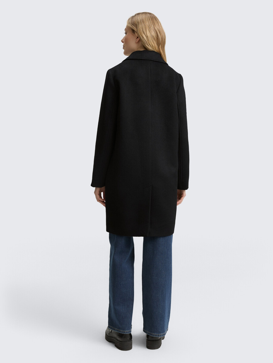 manteau en laine à poches fendues