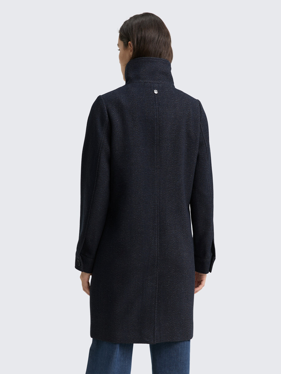 manteau en laine à col montant