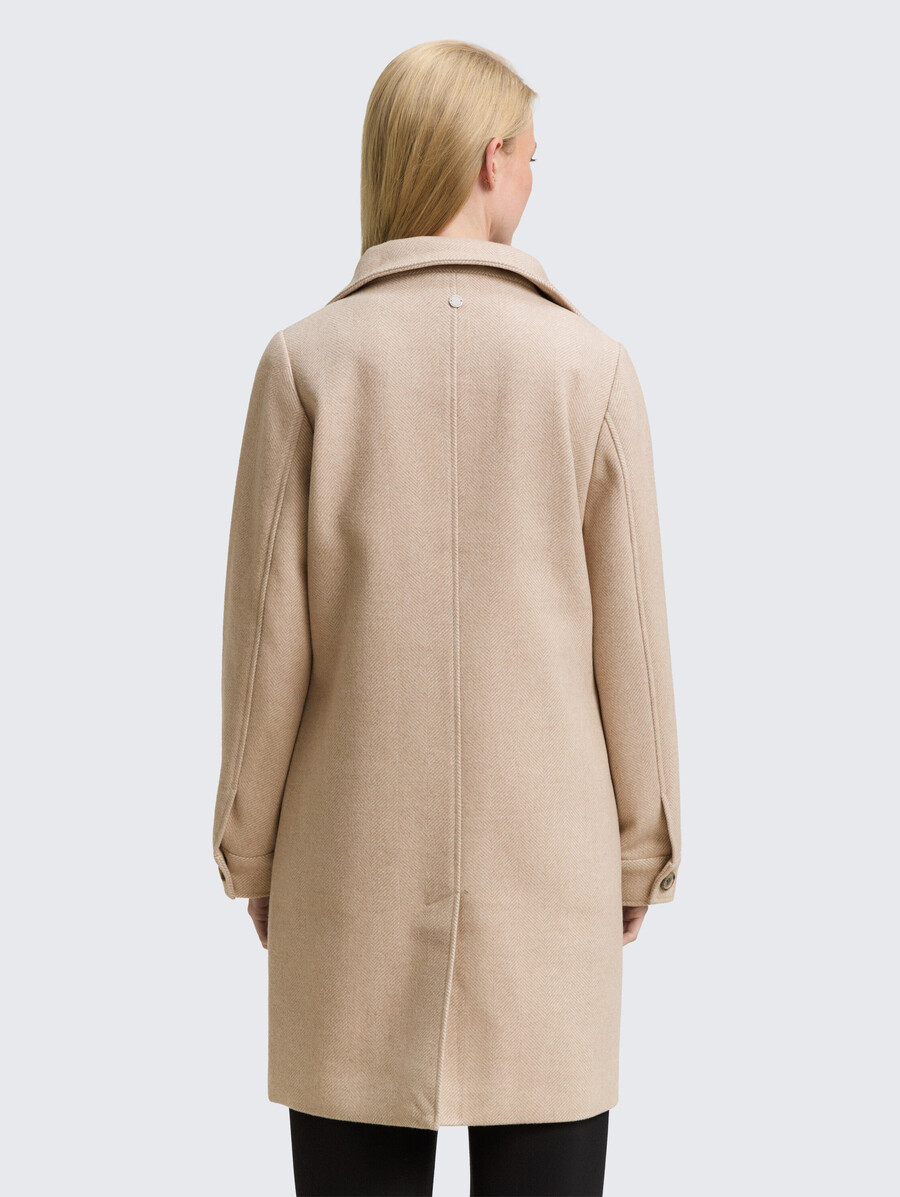 manteau en laine à col montant