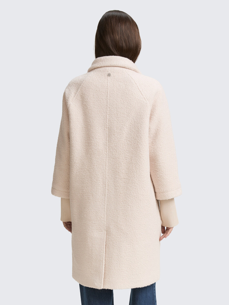 manteau bouclé à col montant