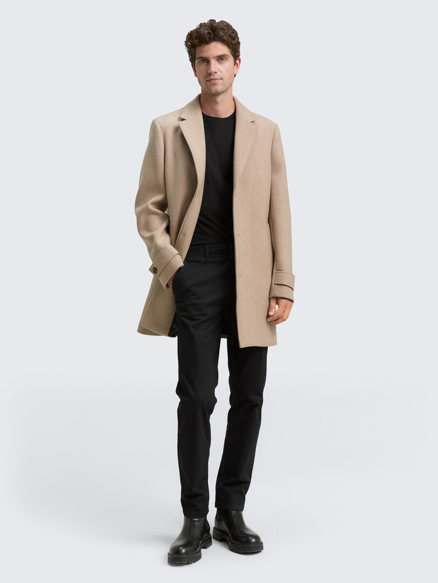 manteau en laine à col à revers