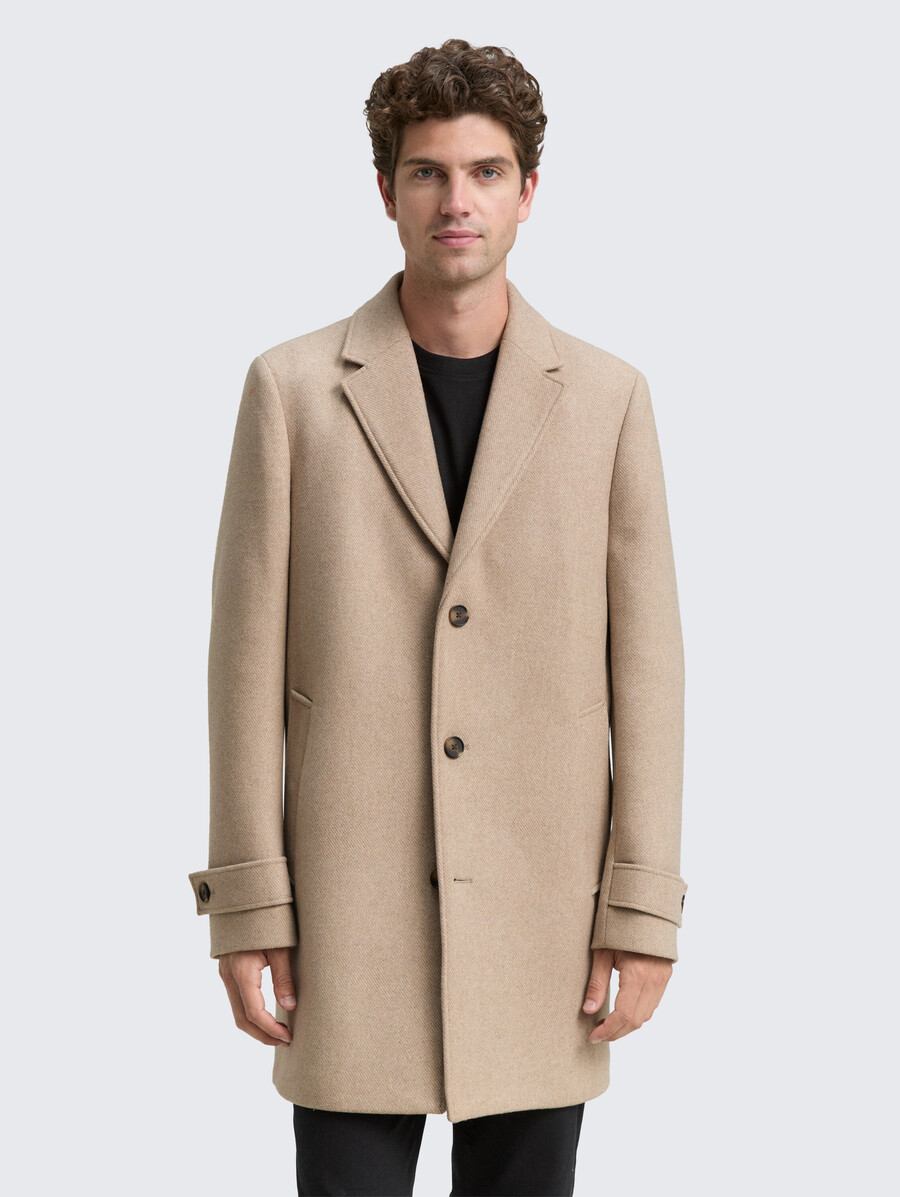 manteau en laine à col à revers