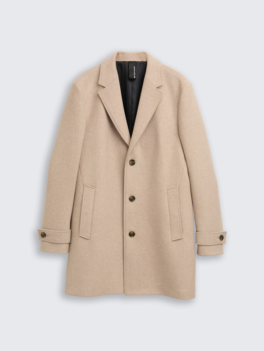 manteau en laine à col à revers