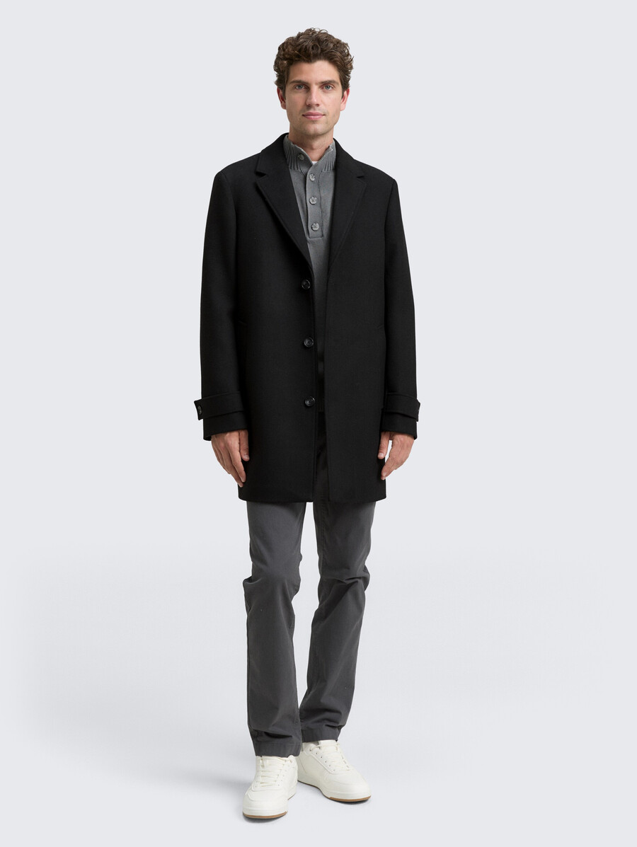 manteau en laine à col à revers