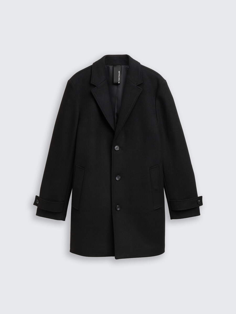 manteau en laine à col à revers