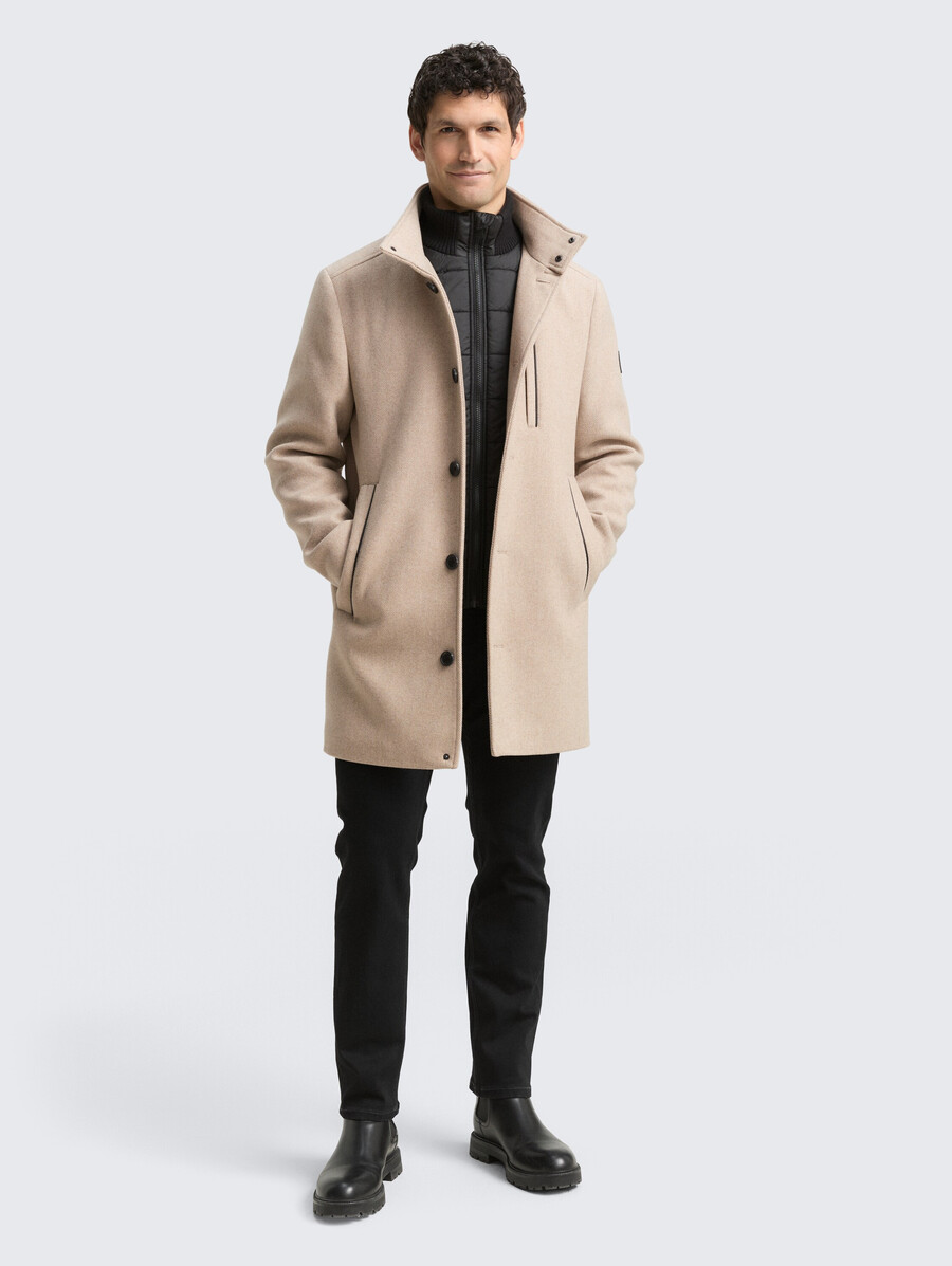 manteau en laine 2 en 1 avec veste intérieure amovible
