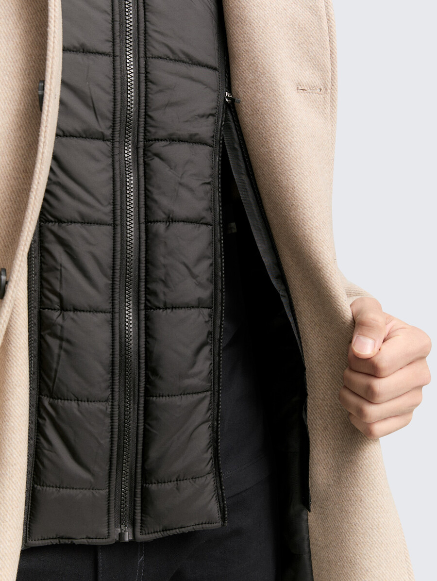 manteau en laine 2 en 1 avec veste intérieure amovible