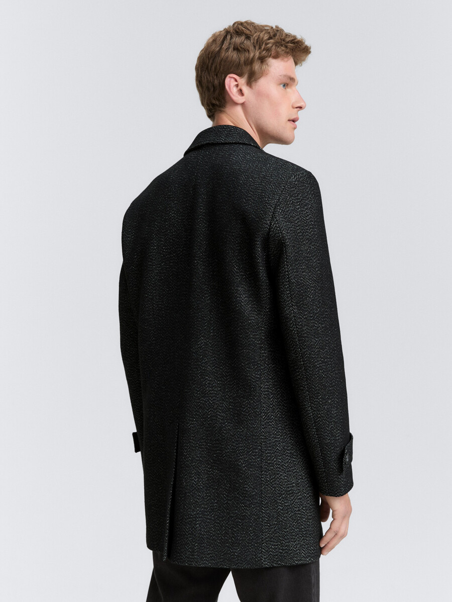 manteau en laine à col à revers