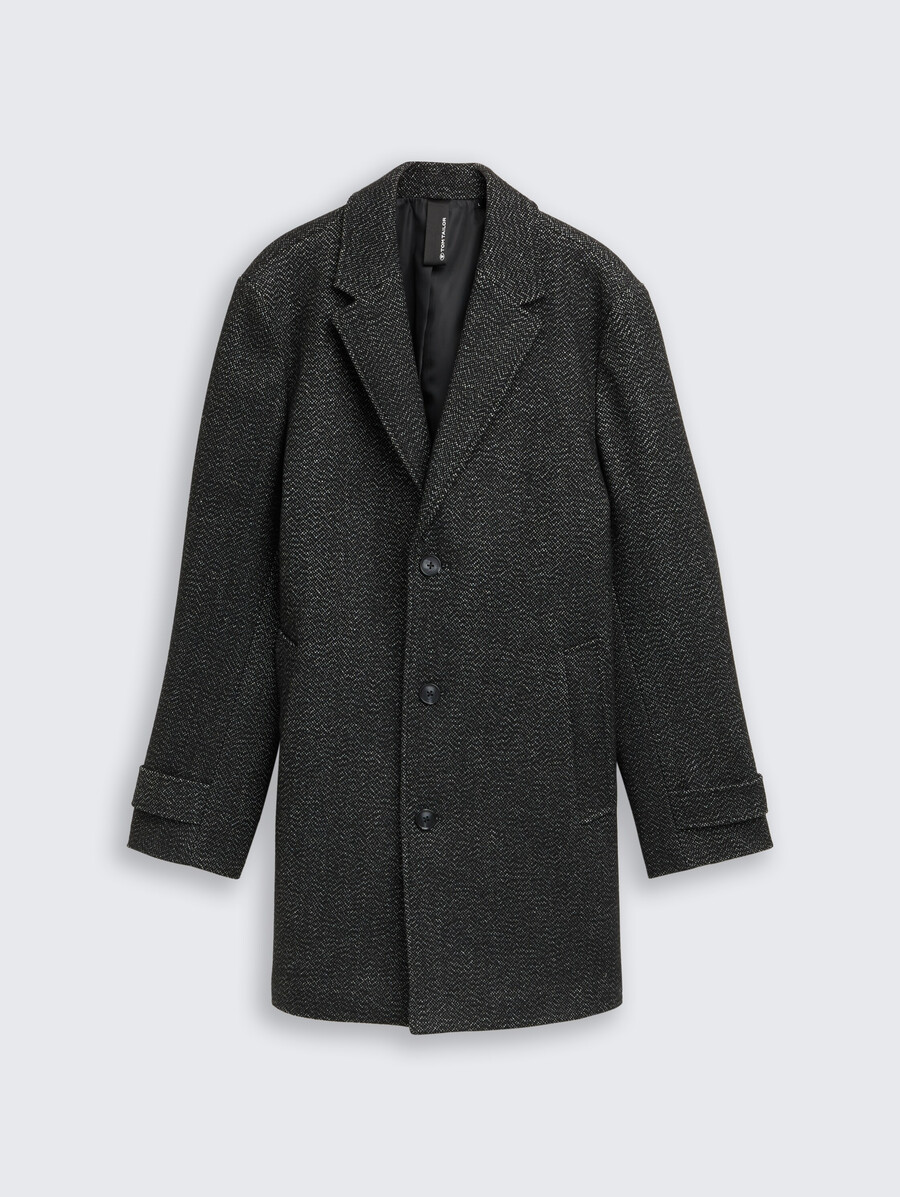 manteau en laine à col à revers