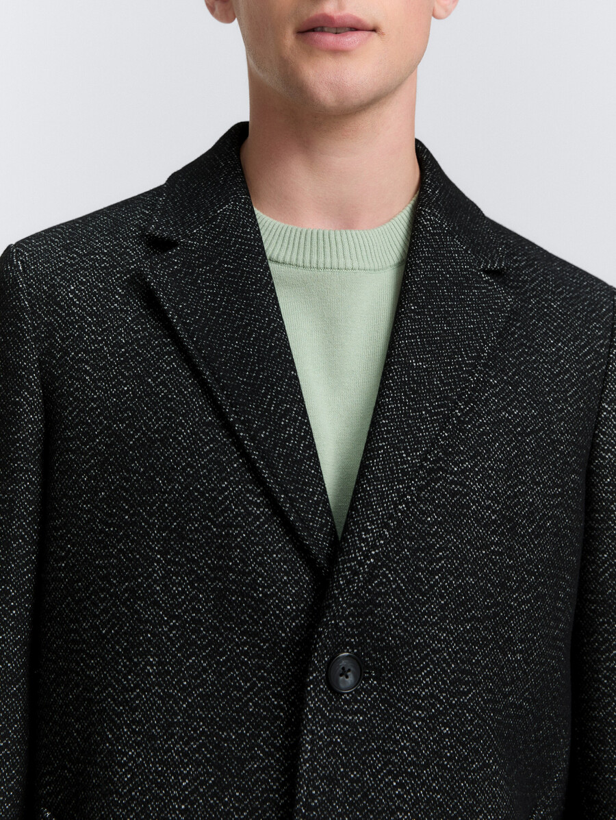 manteau en laine à col à revers