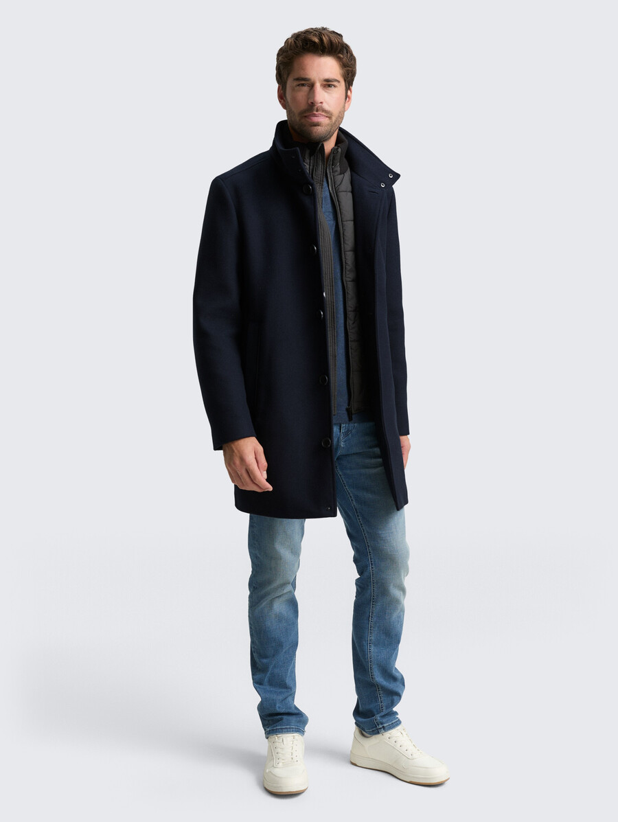 manteau en laine 2 en 1 avec veste intérieure amovible