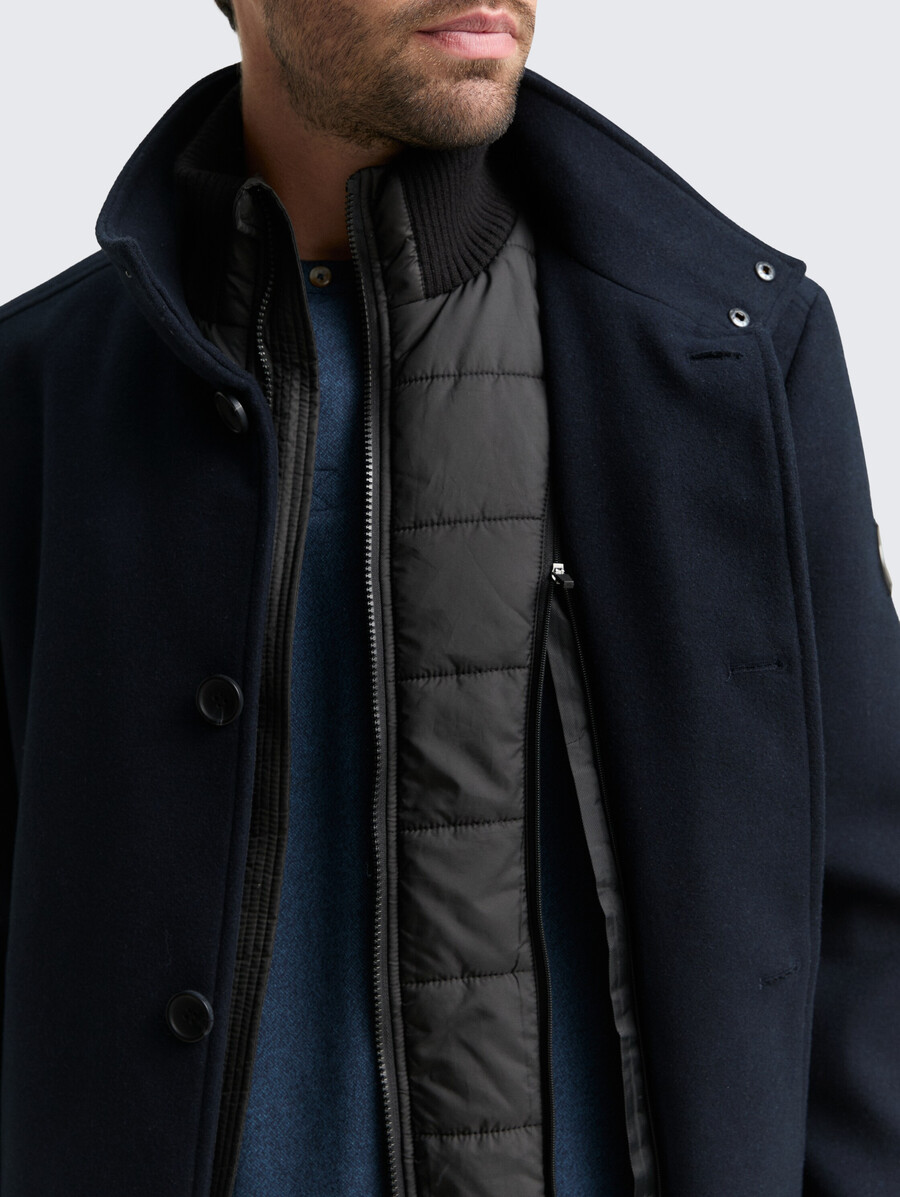 manteau en laine 2 en 1 avec veste intérieure amovible