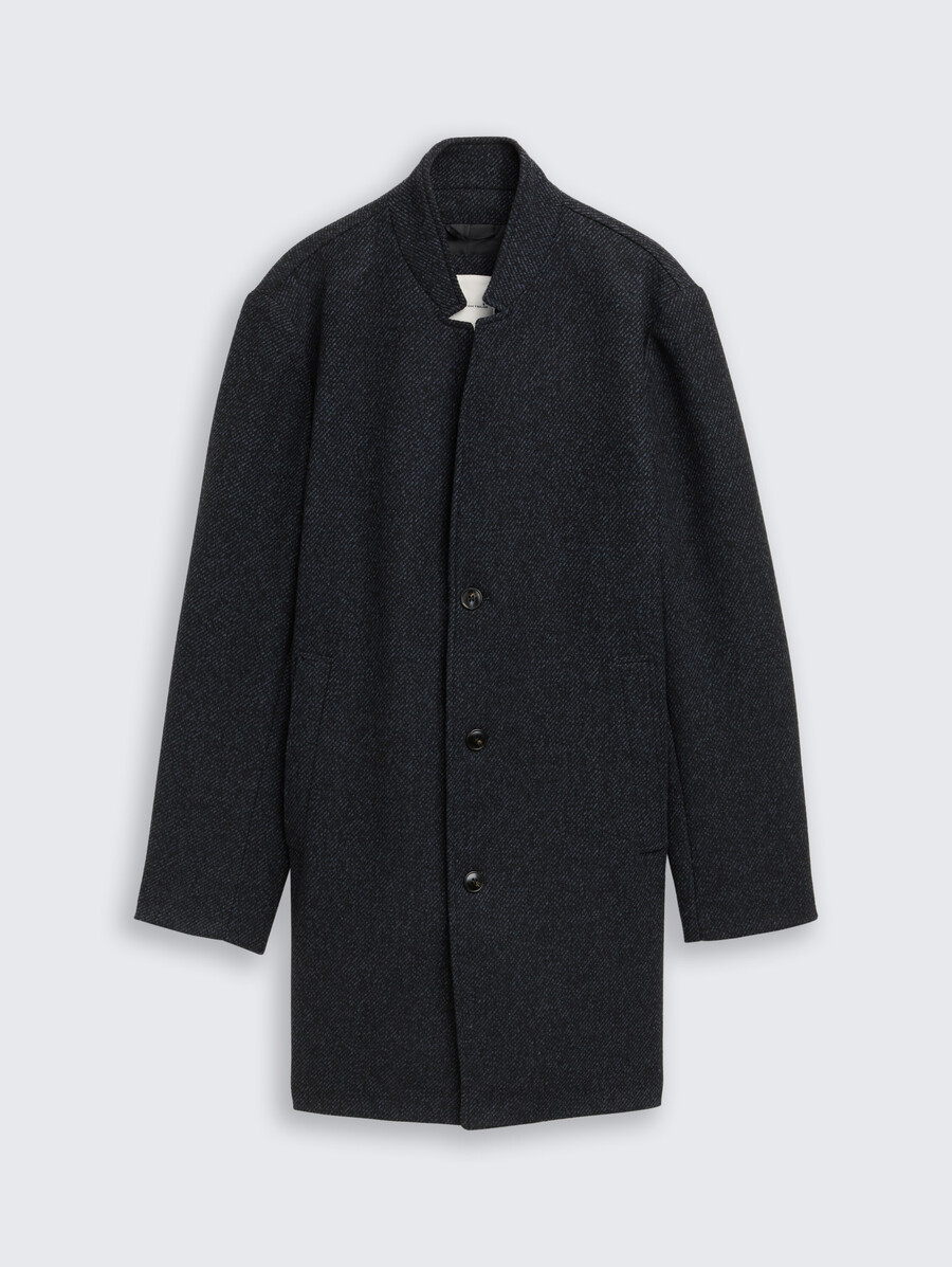 manteau en laine à col montant