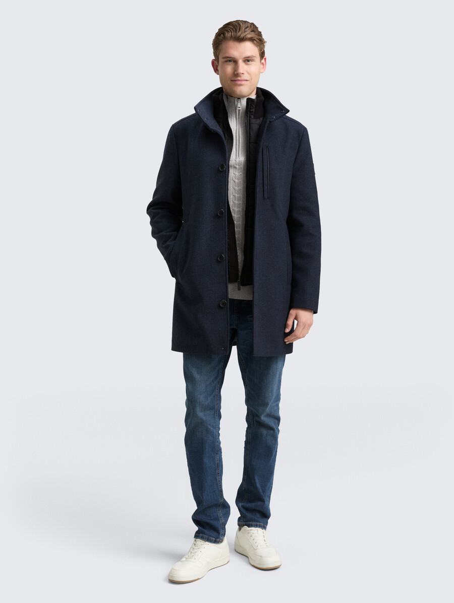 manteau en laine 2 en 1 avec veste intérieure amovible