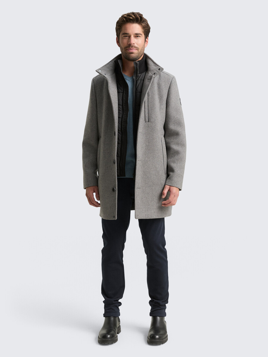 manteau en laine 2 en 1 avec veste intérieure amovible