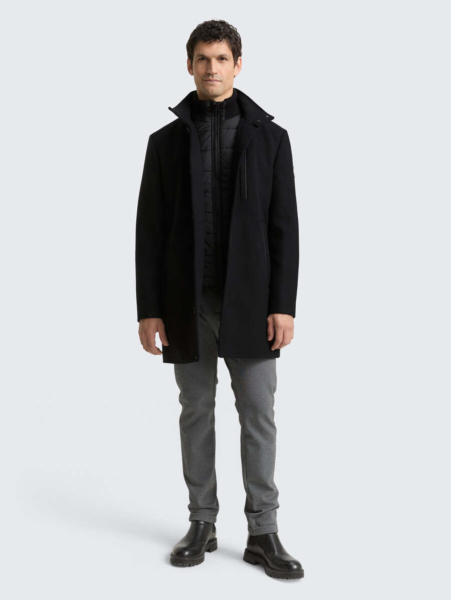 manteau en laine 2 en 1 avec veste intérieure amovible