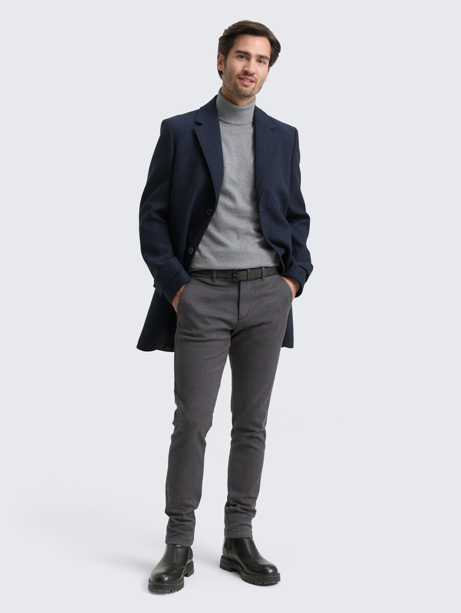 manteau en laine à col à revers