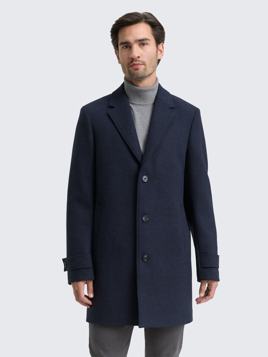 manteau en laine à col à revers