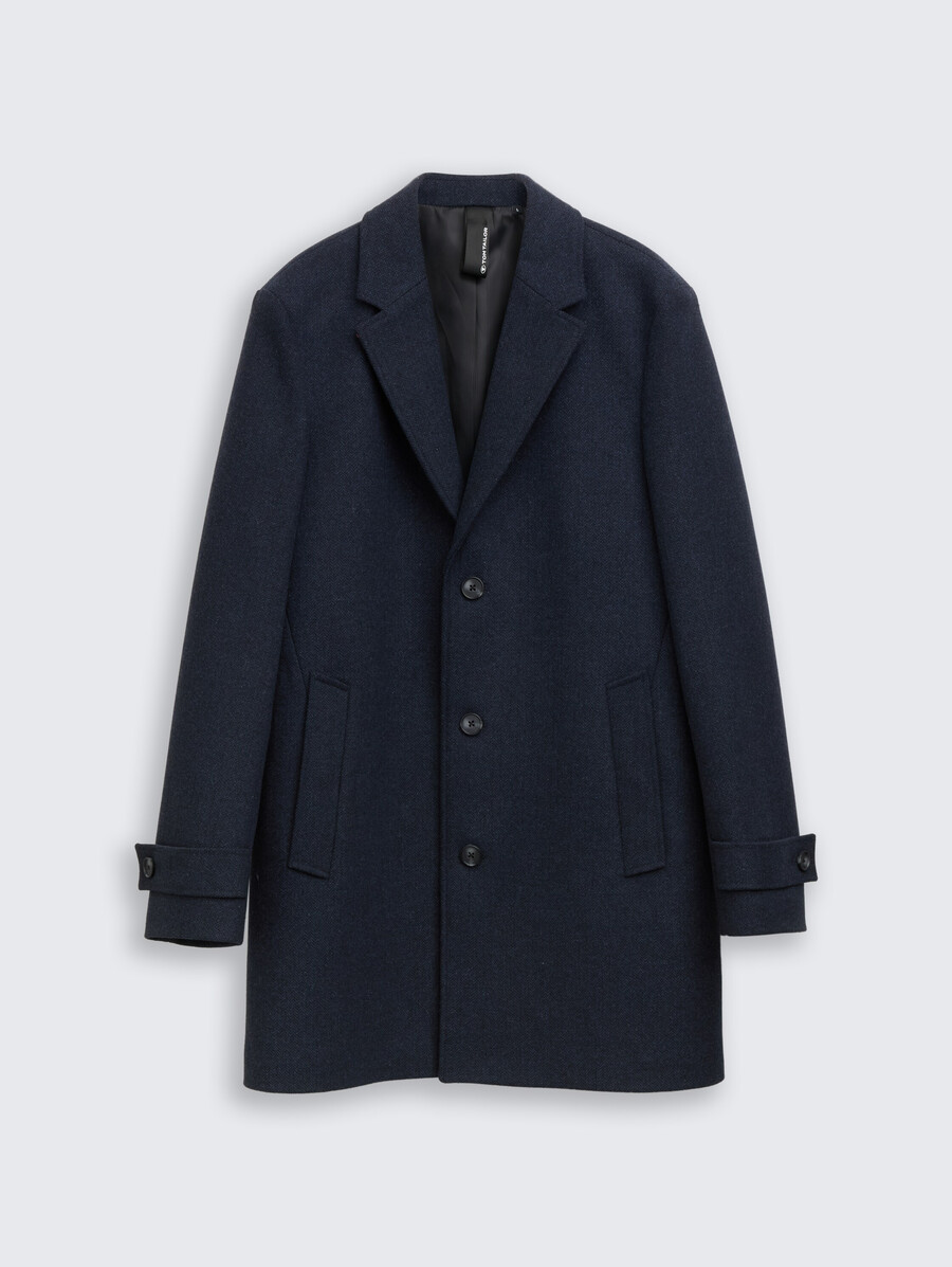 manteau en laine à col à revers