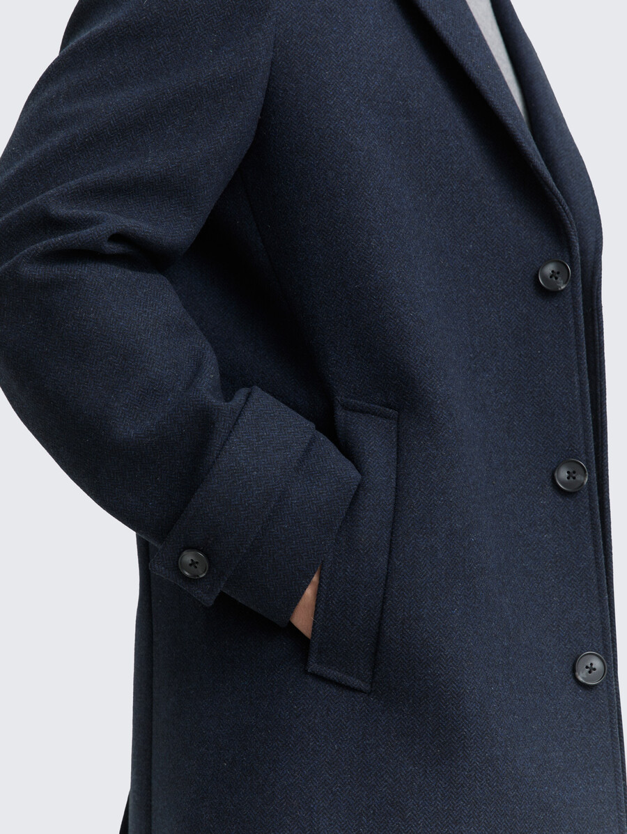 manteau en laine à col à revers