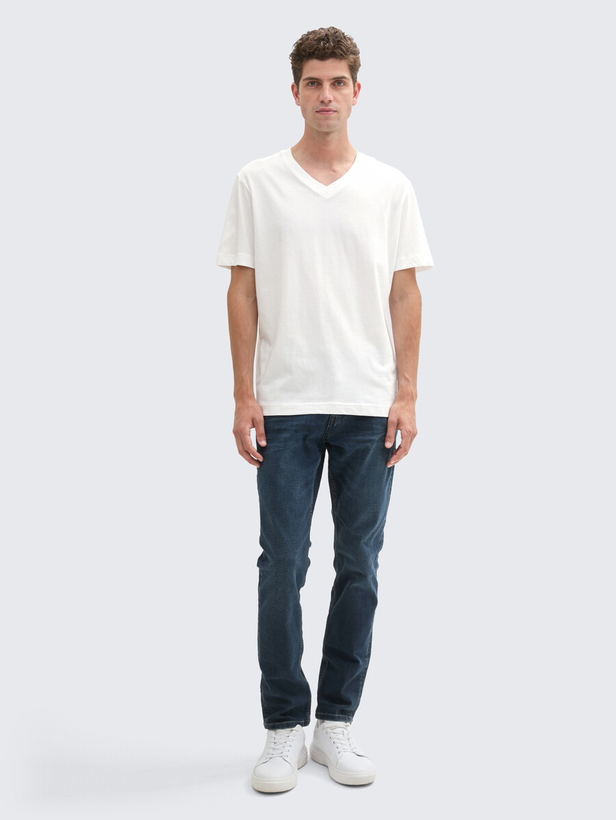 lot de 2 t-shirts basiques à col en v