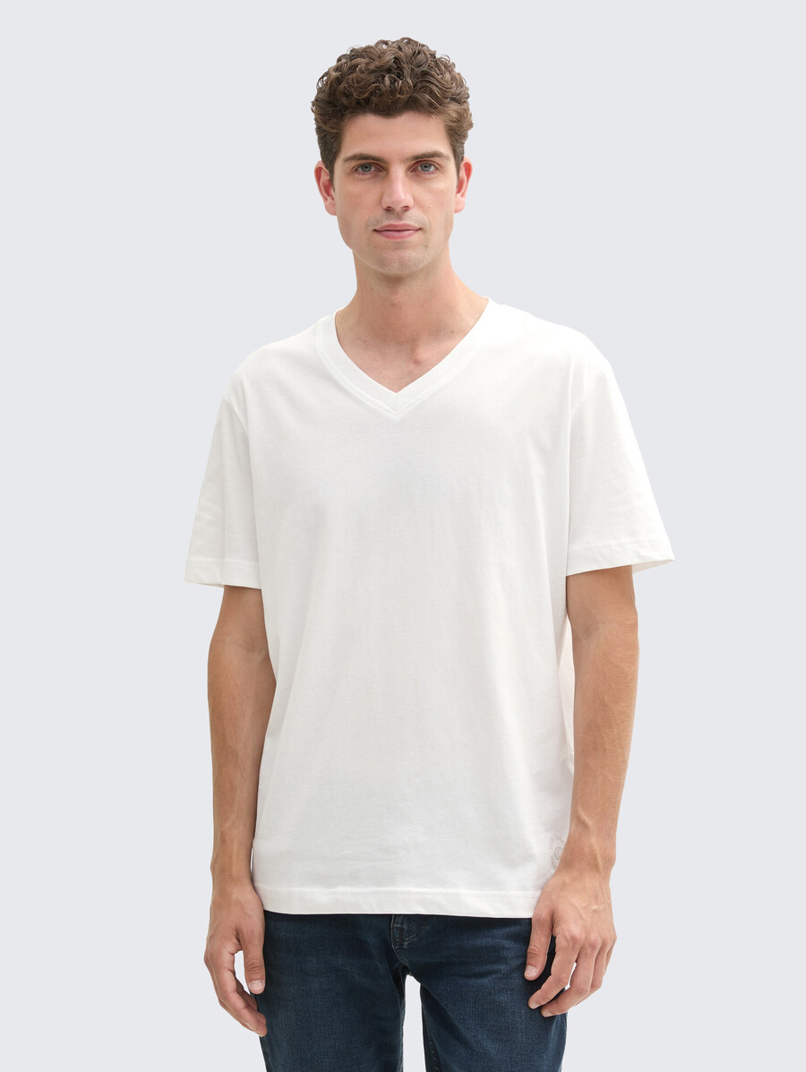 lot de 2 t-shirts basiques à col en v