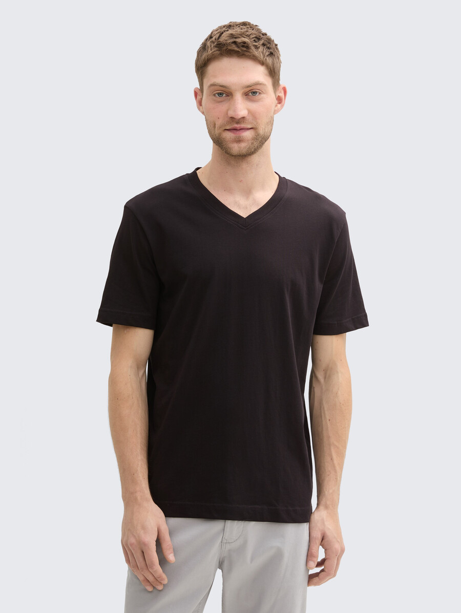 lot de 2 t-shirts basiques à col en v
