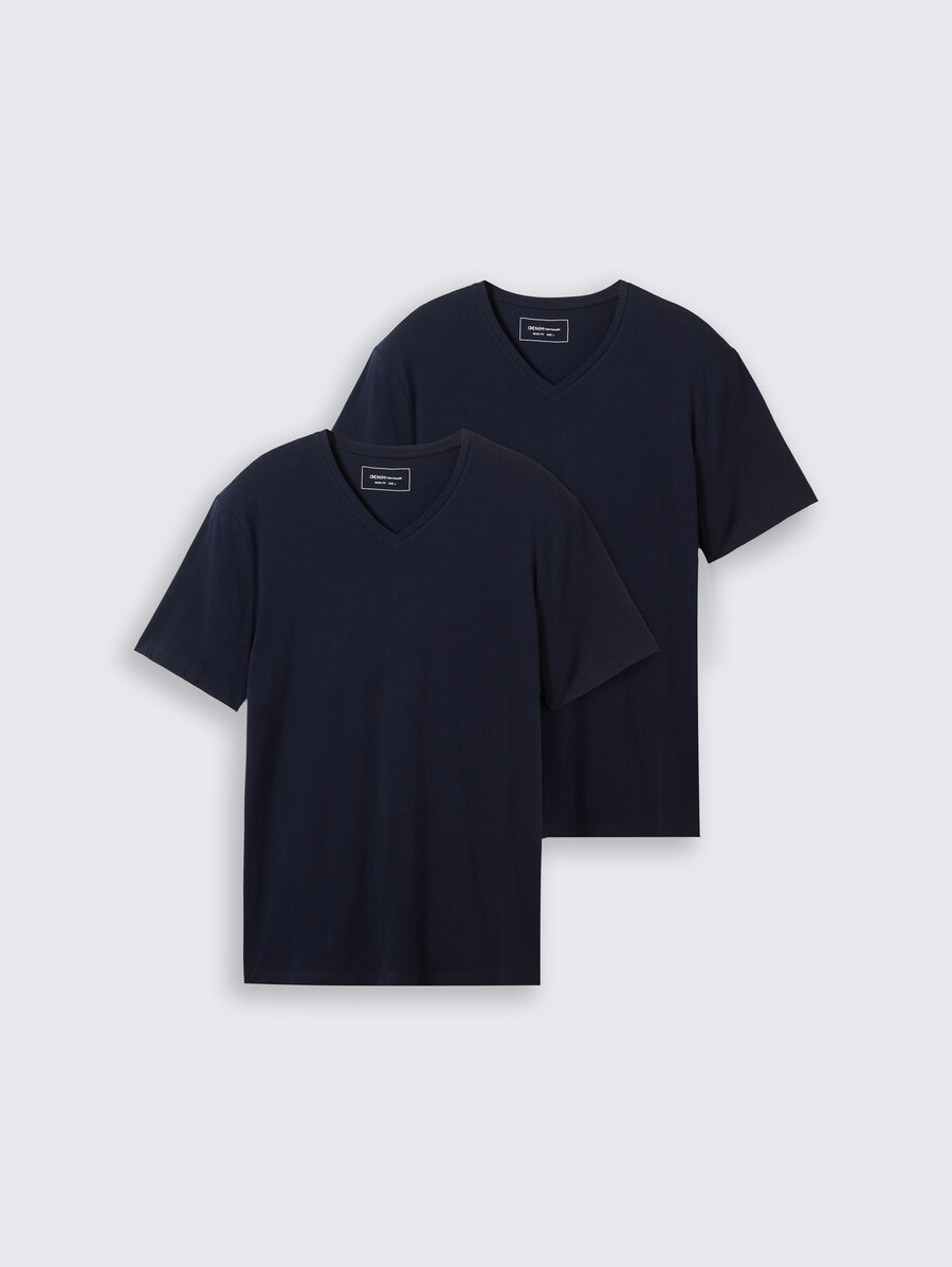 lot de deux t-shirts basiques à col en v