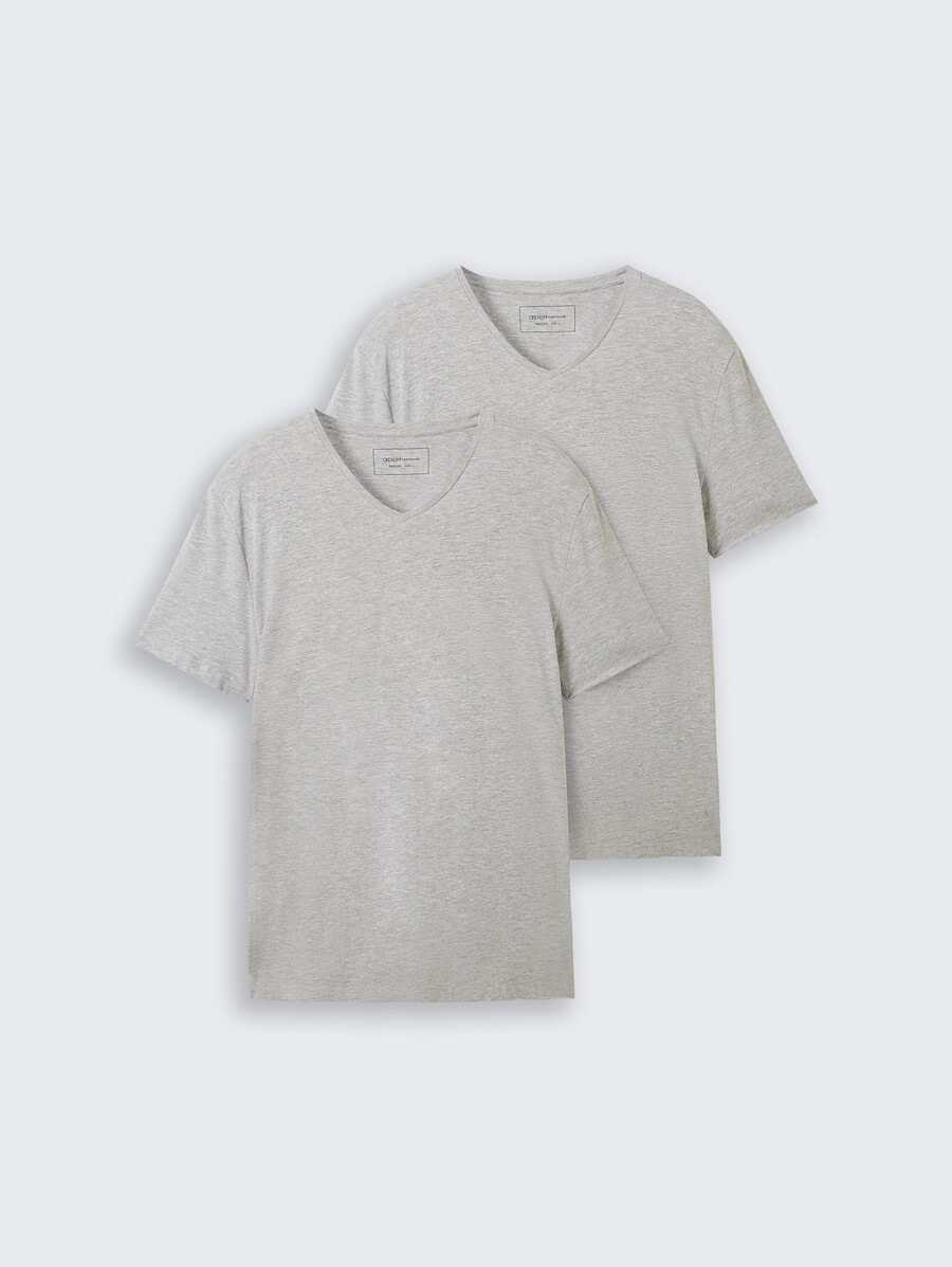lot de deux t-shirts basiques à col en v