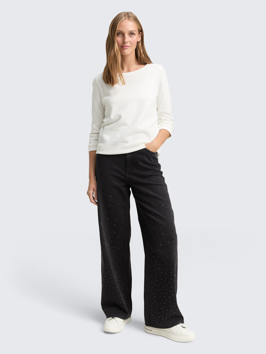 jean large ttlinou orné de strass