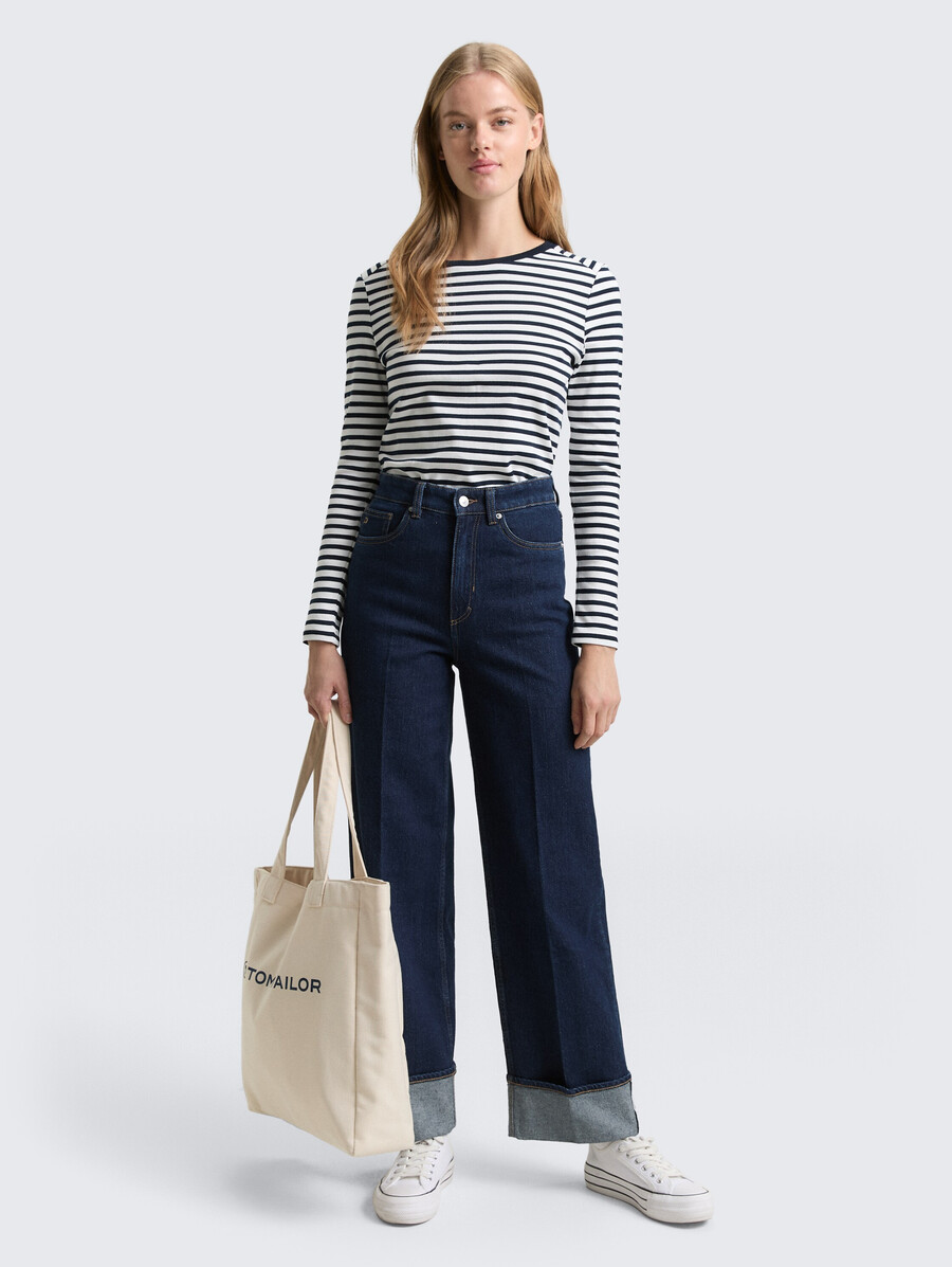 jean taille haute large ttlinou avec revers
