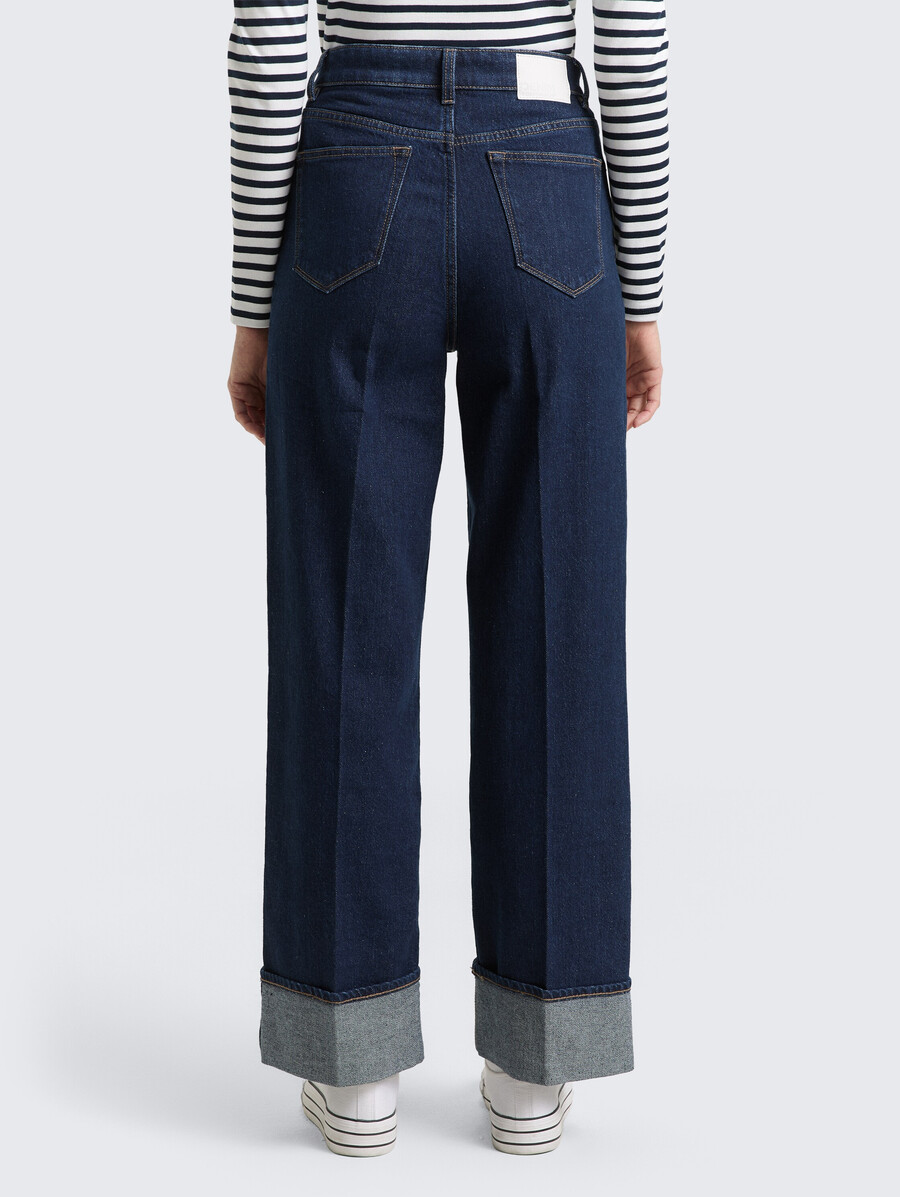 jean taille haute large ttlinou avec revers