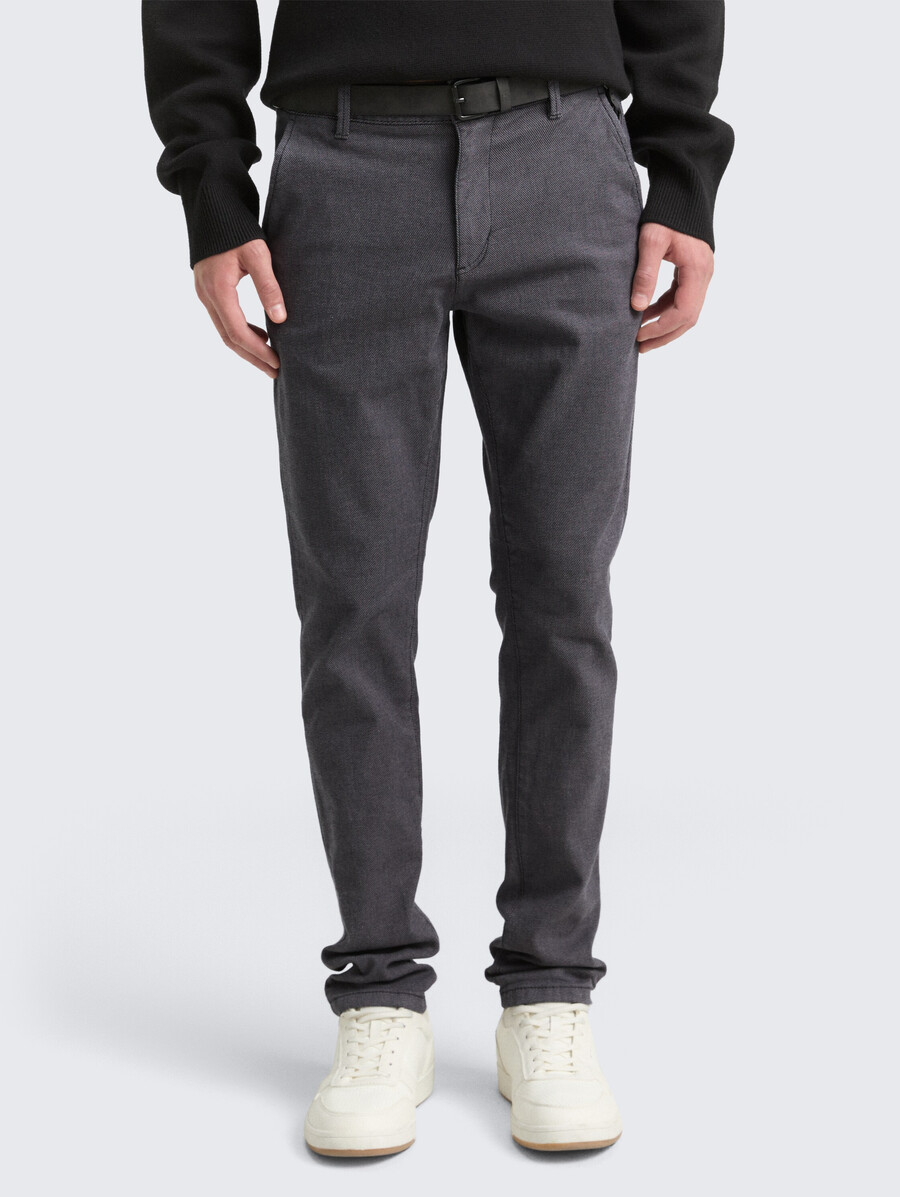 pantalon chino coupe droite avec ceinture