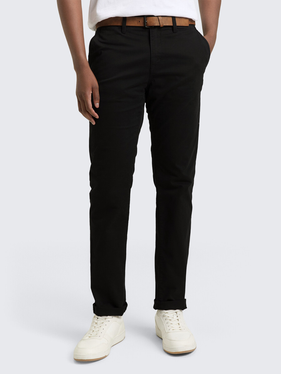 pantalon chino slim avec ceinture