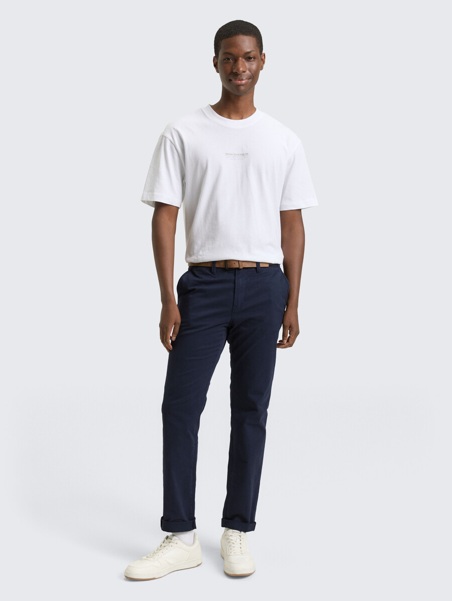 pantalon chino slim avec ceinture