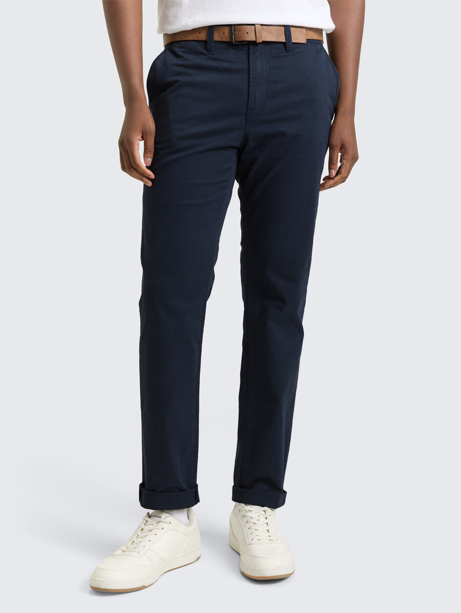 pantalon chino slim avec ceinture
