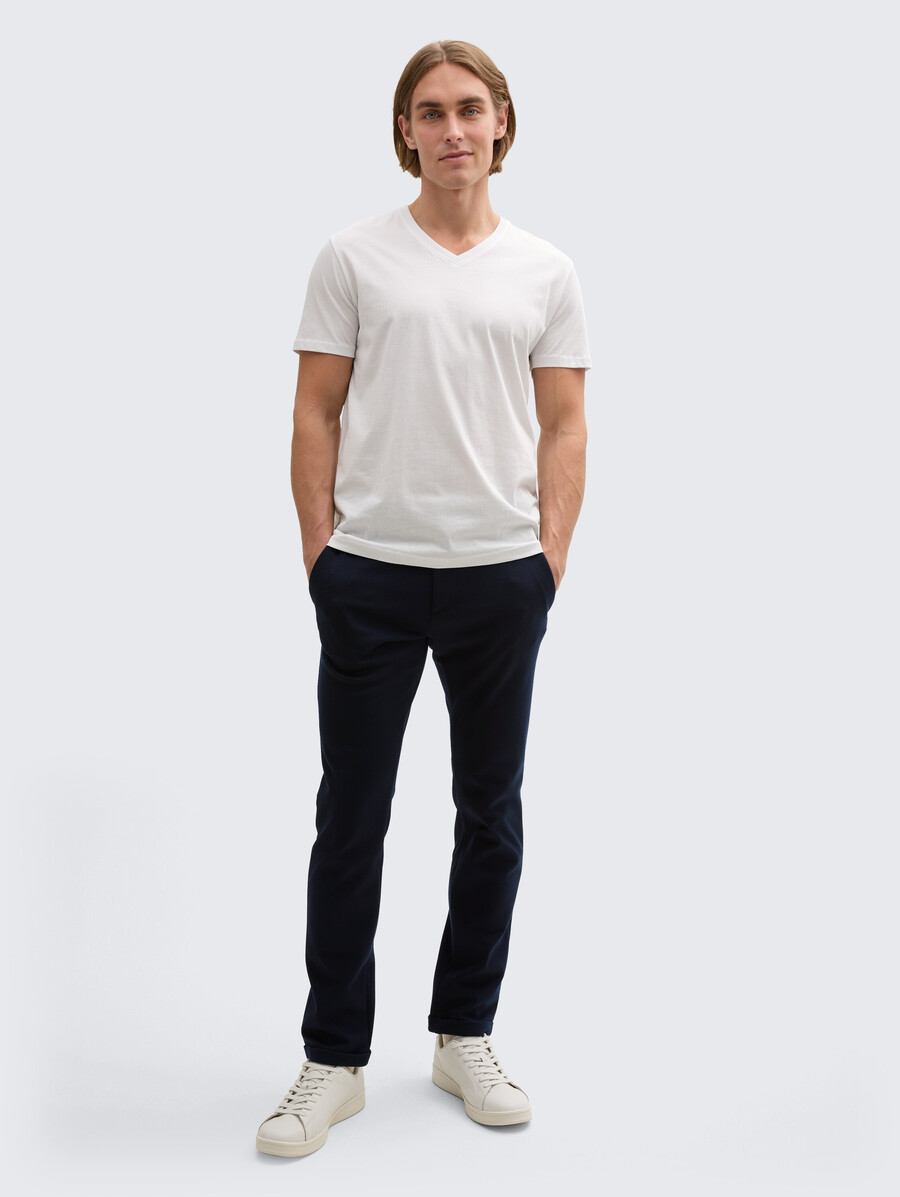 pantalon chino slim tttravis en jersey piqué