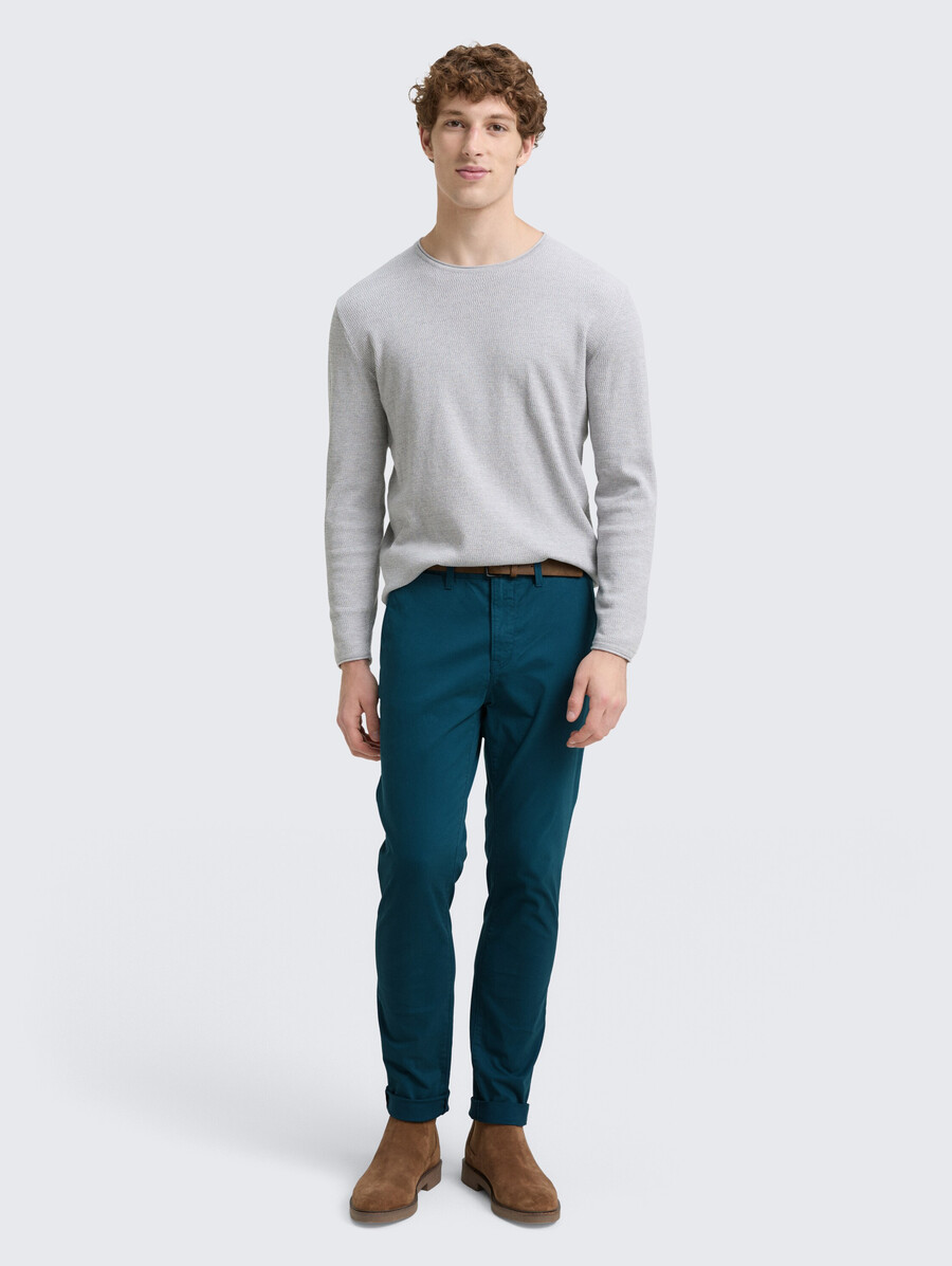 pantalon chino slim avec ceinture