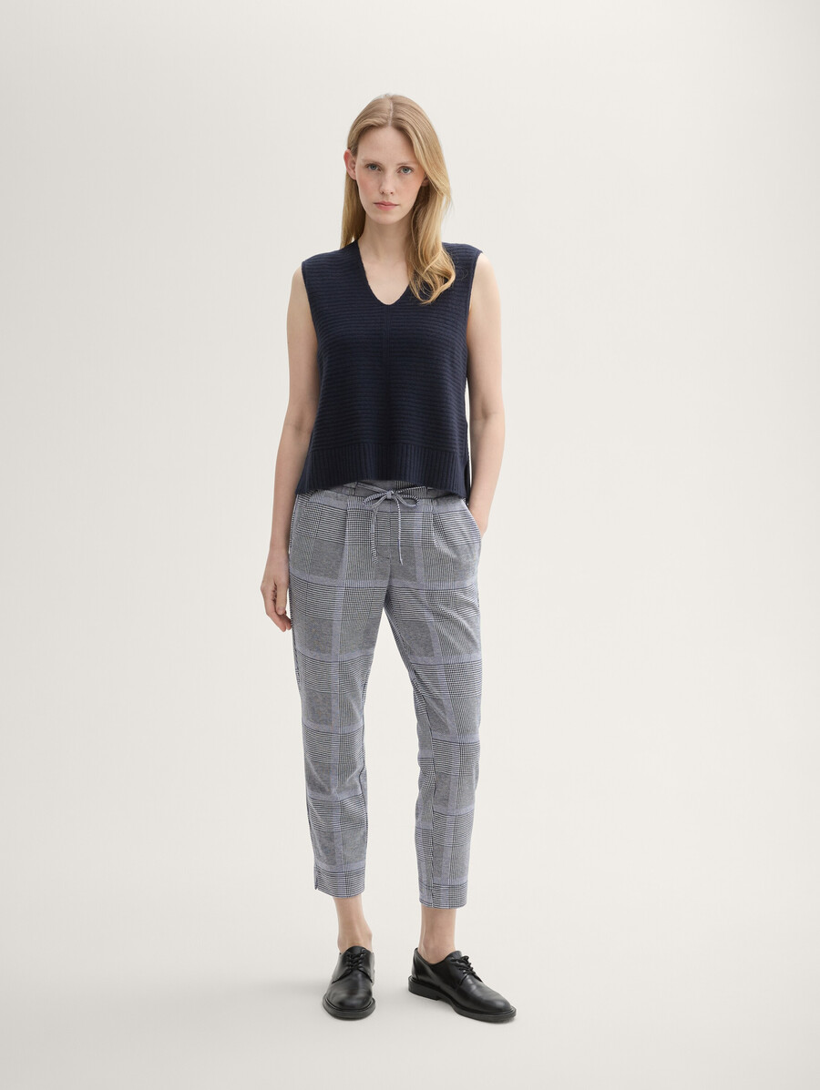 pantalon à carreaux ample en lenzing ecovero