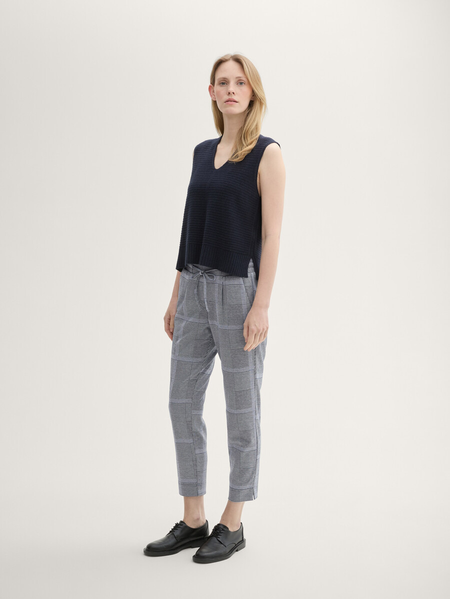 pantalon à carreaux ample en lenzing ecovero