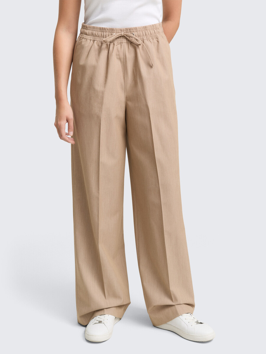 pantalon à jambes larges avec cordon de serrage