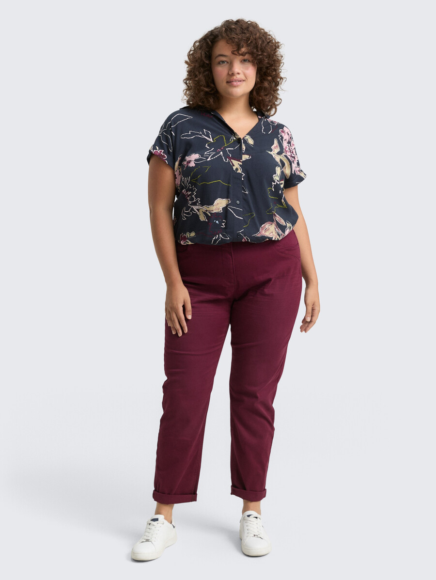 pantalon slim court grande taille