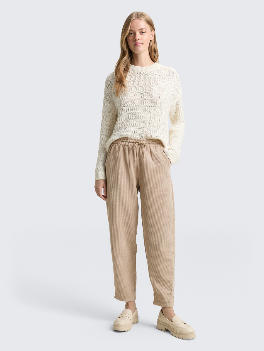 pantalon en velours côtelé avec cordon de serrage