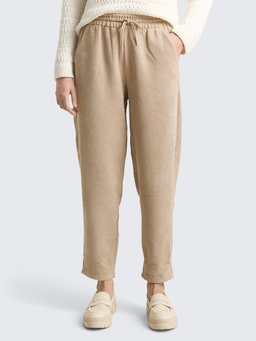 pantalon en velours côtelé avec cordon de serrage