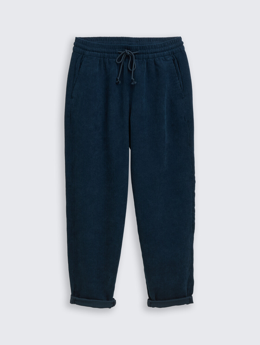 pantalon en velours côtelé avec cordon de serrage