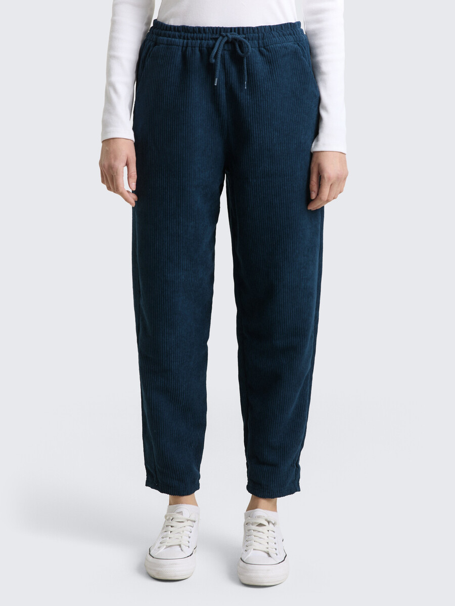 pantalon en velours côtelé avec cordon de serrage