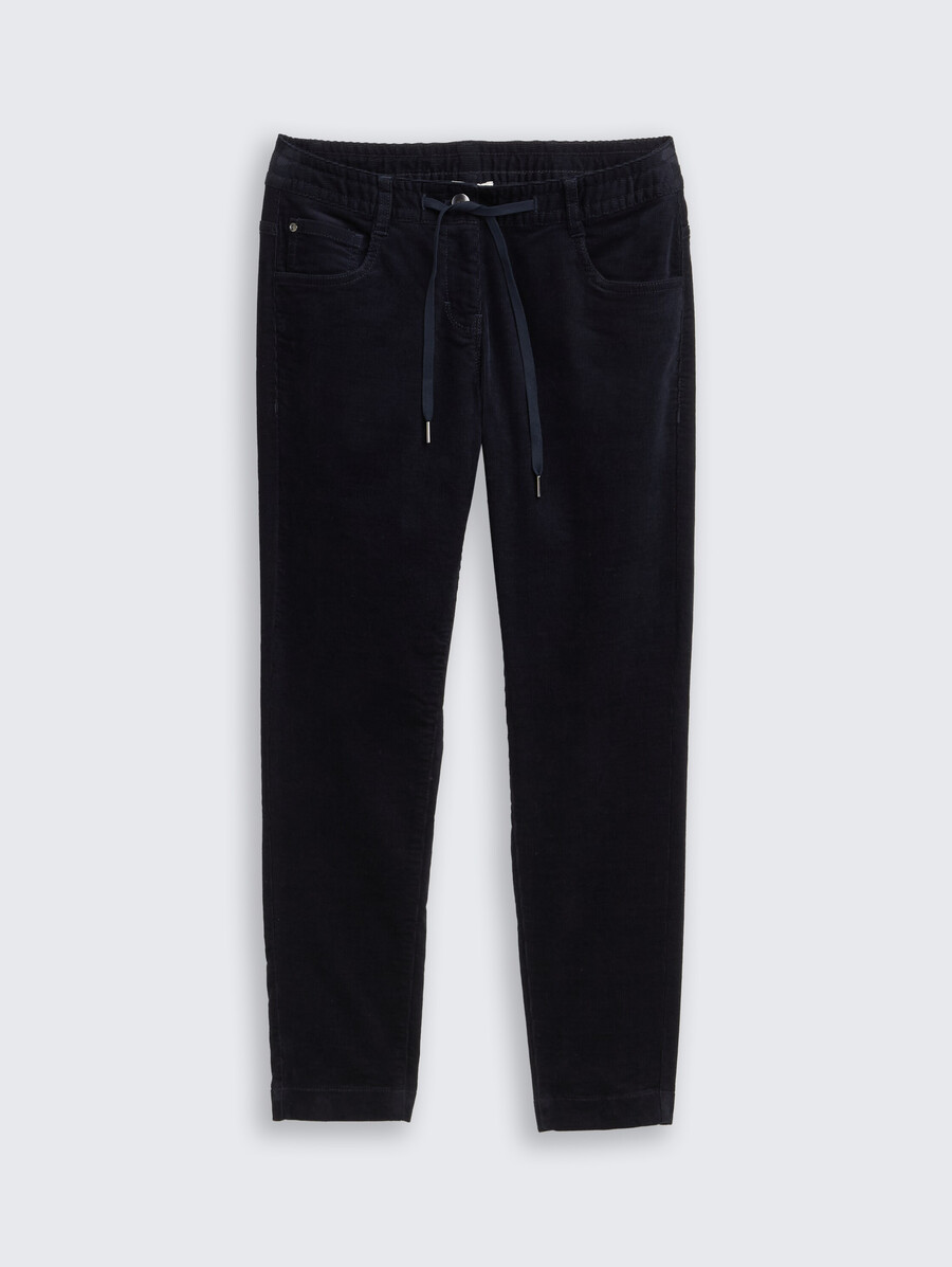 pantalon en velours côtelé fuselé et décontracté