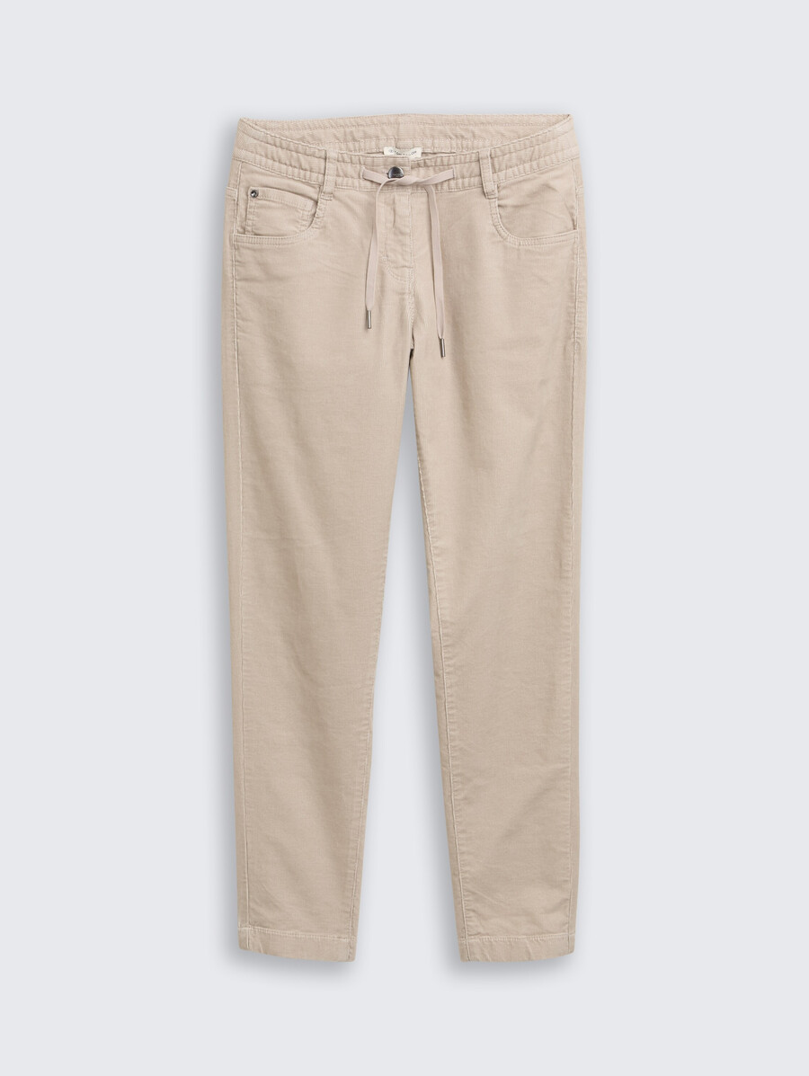 pantalon en velours côtelé fuselé et décontracté