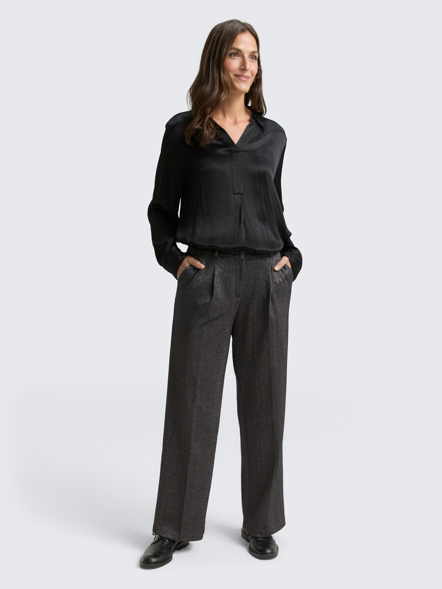pantalon large ttlea à effet pailleté