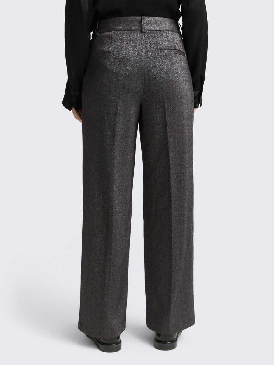 pantalon large ttlea à effet pailleté
